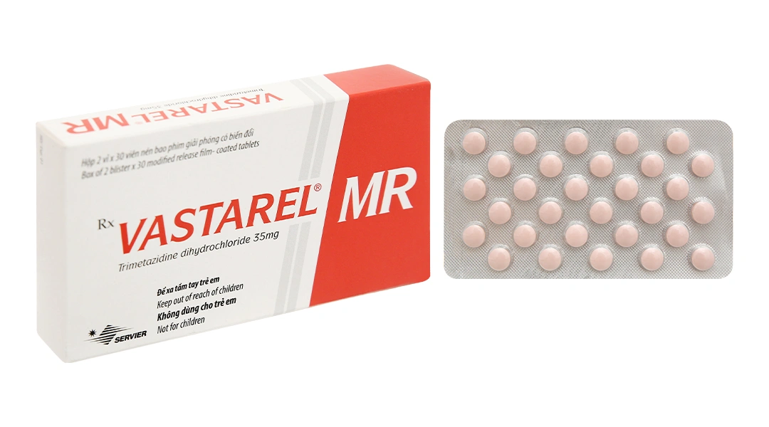 Vastarel MR 35mg kết hợp với các thuốc khác để trị đau thắt ngực (2 vỉ x 30 viên) - 