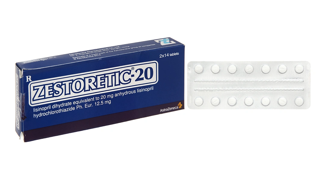 Zestoretic-20 trị tăng huyết áp từ nhẹ đến trung bình (2 vỉ x 14 viên) - 