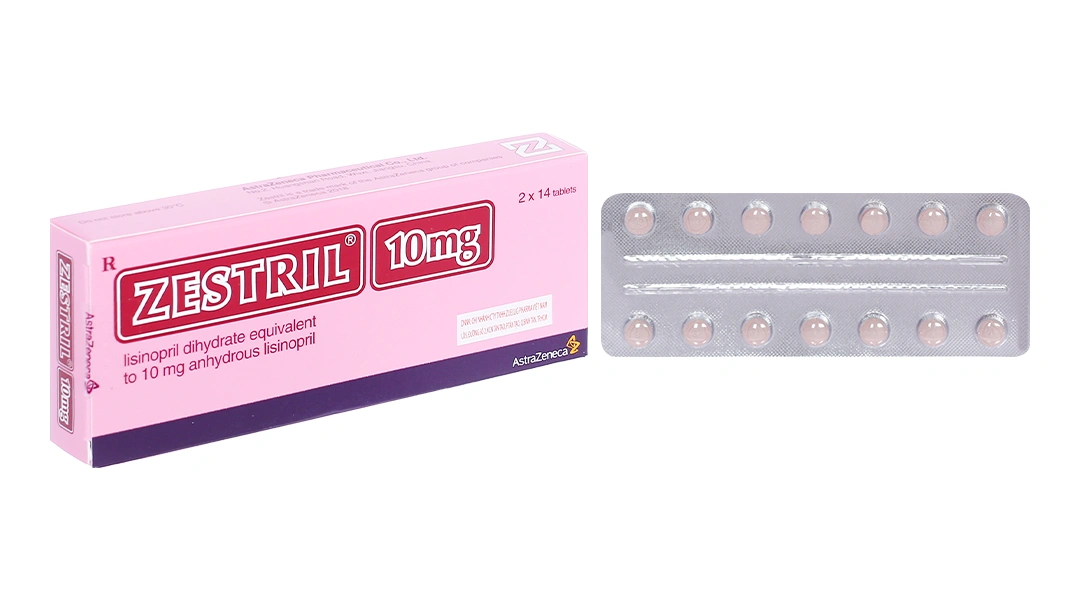 Zestril 10mg trị tăng huyết áp, suy tim (2 vỉ x 14 viên) - 