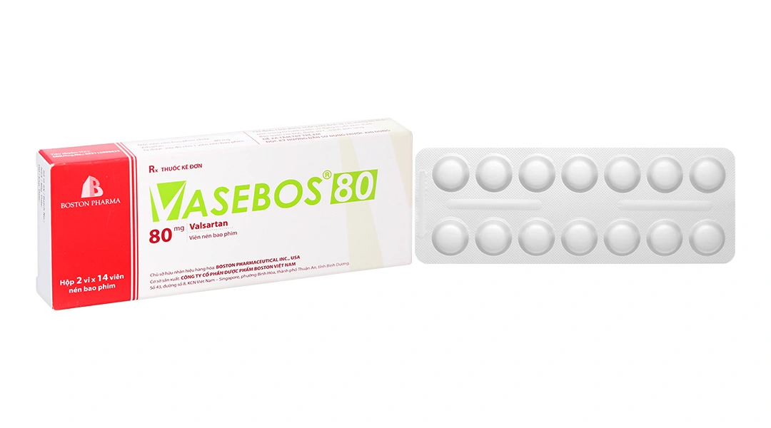 Vasebos 80 điều trị tăng huyết áp, suy tim (2 vỉ x 14 viên) - 1