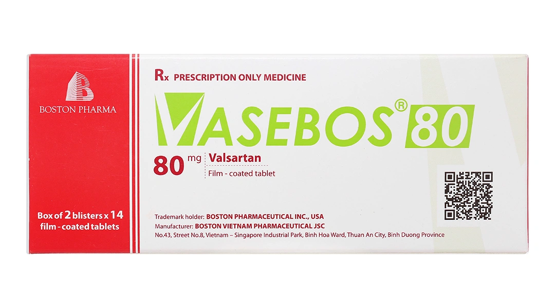 Vasebos 80 điều trị tăng huyết áp, suy tim (2 vỉ x 14 viên) - 2