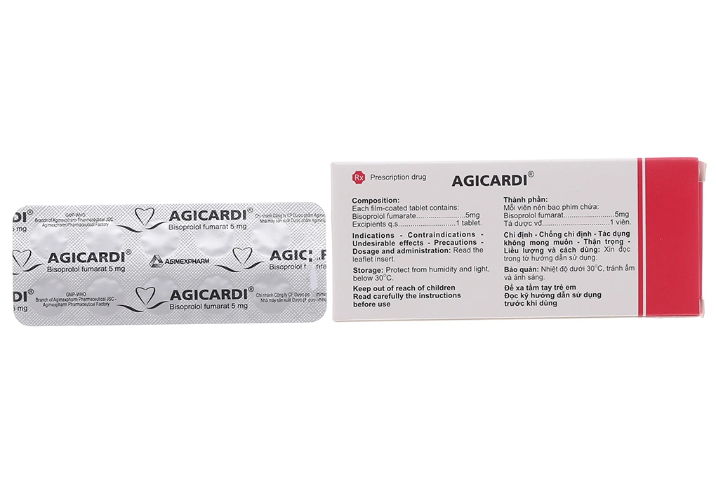 Agicardi 5mg trị tăng huyết áp, suy tim (3 vỉ x 10 viên) - 1
