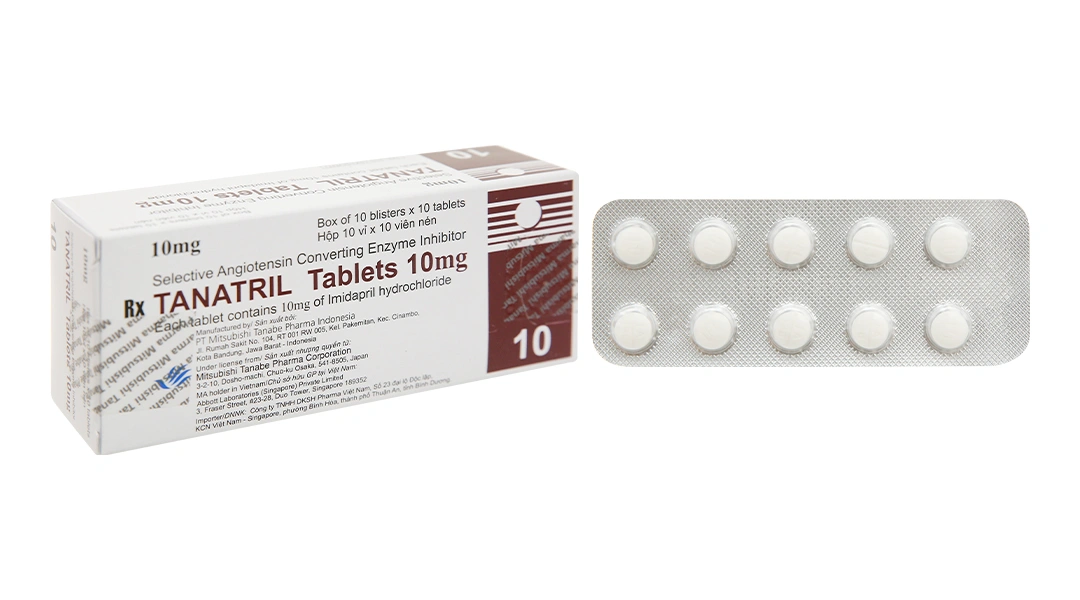 Tanatril Tablets 10mg trị tăng huyết áp (10 vỉ x 10 viên) - 