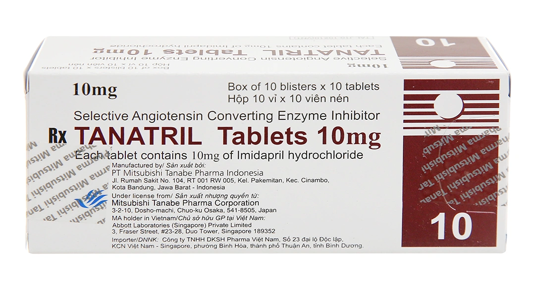 Tanatril Tablets 10mg trị tăng huyết áp (10 vỉ x 10 viên) - 1