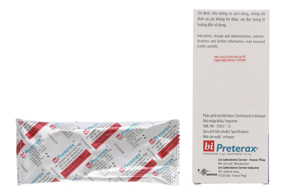 Bi Preterax 4mg/1.25mg trị tăng huyết áp (1 vỉ x 30 viên) - 1