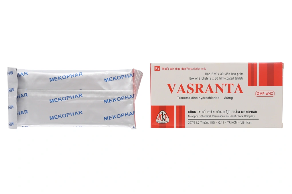 Vasranta 20mg trị triệu chứng đau thắt ngực (2 vỉ x 30 viên) - 