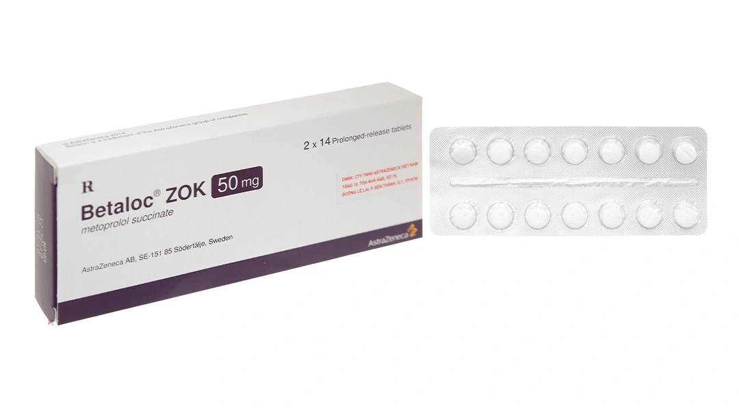 Betaloc ZOK 50mg trị tăng huyết áp, đau thắt ngực (2 vỉ x 14 viên) - 6