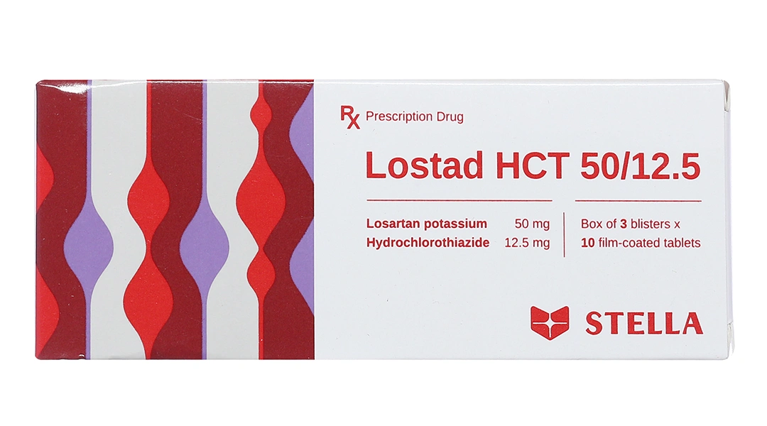 Lostad HCT 50/12.5 trị tăng huyết áp (3 vỉ x 10 viên) - 1
