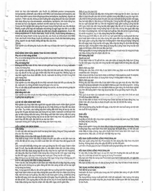 Procoralan 7.5mg trị đau thắt ngực, suy tim (4 vỉ x 14 viên) - 5