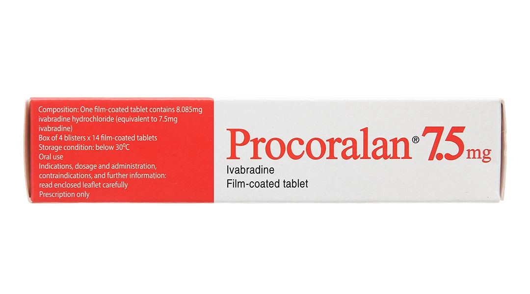 Procoralan 7.5mg trị đau thắt ngực, suy tim (4 vỉ x 14 viên) - 1