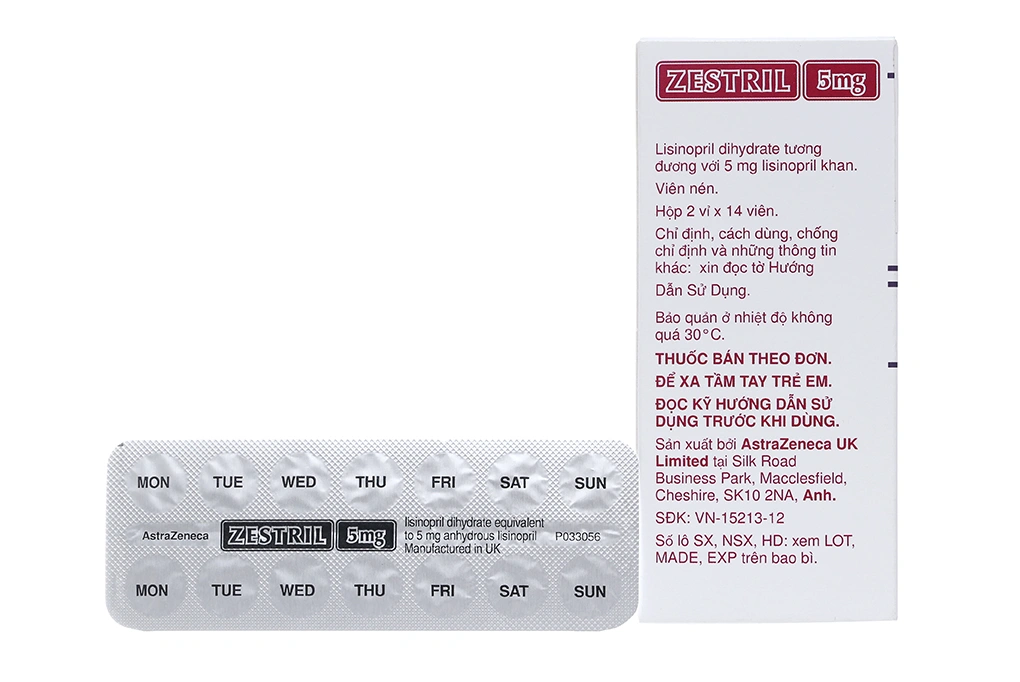 Zestril 5mg trị tăng huyết áp, suy tim (2 vỉ x 14 viên) - 5