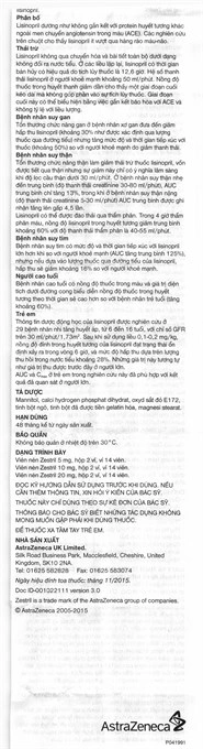 Zestril 5mg trị tăng huyết áp, suy tim (2 vỉ x 14 viên) - 10