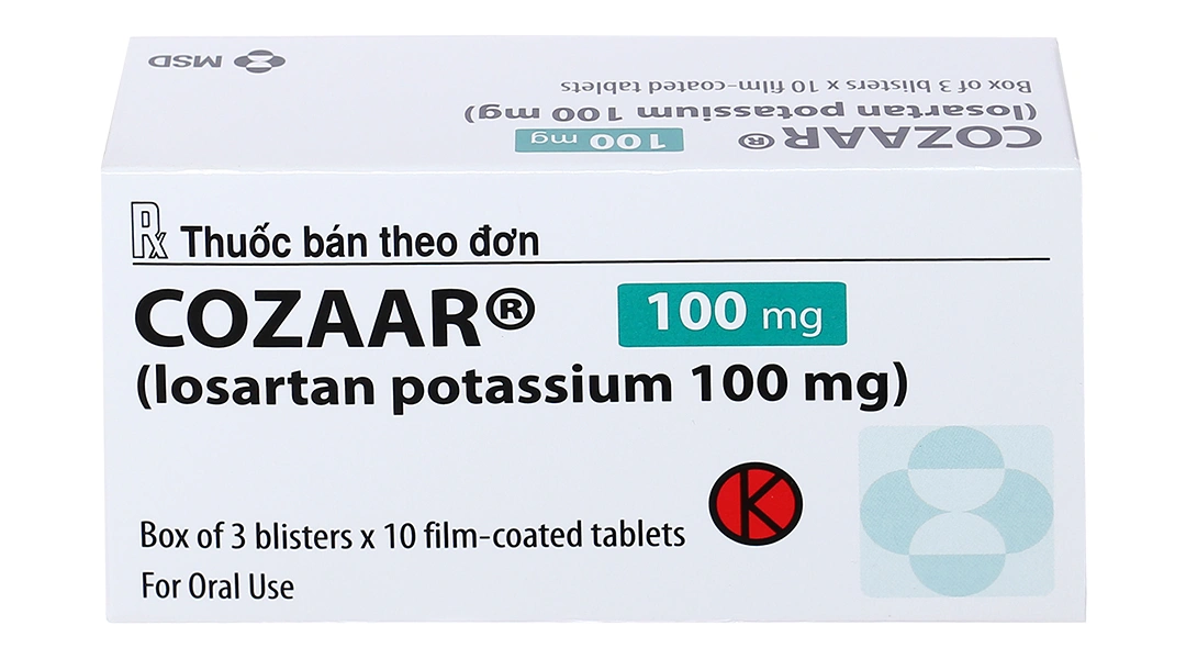 Cozaar 100mg trị tăng huyết áp, suy tim (3 vỉ x 10 viên) - 1