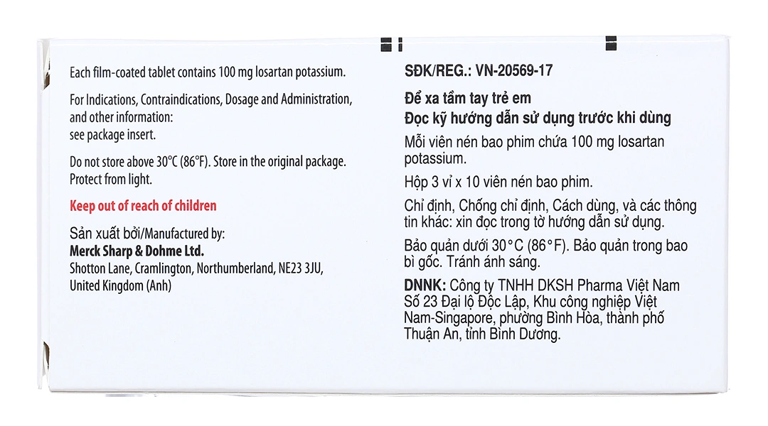 Cozaar 100mg trị tăng huyết áp, suy tim (3 vỉ x 10 viên) - 2