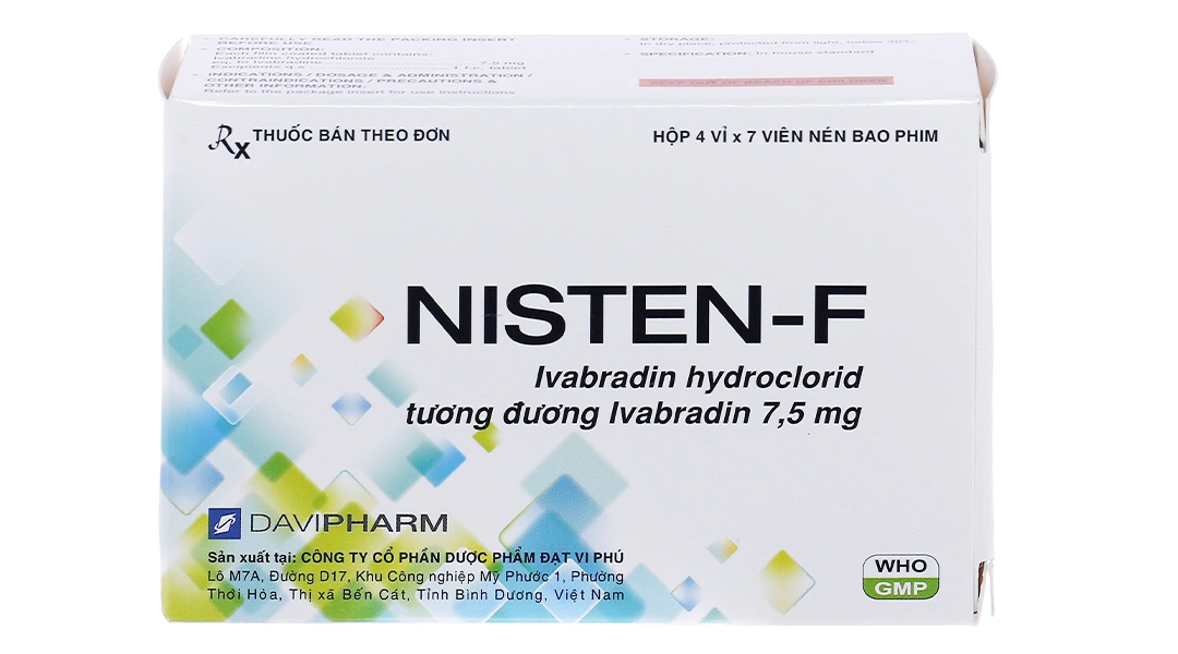 Nisten-F 7.5mg trị đau thắt ngực, bệnh mạch vành (4 vỉ x 7 viên) - 1