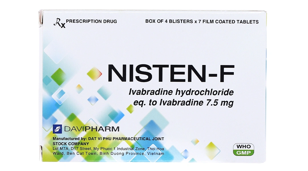 Nisten-F 7.5mg trị đau thắt ngực, bệnh mạch vành (4 vỉ x 7 viên) - 2