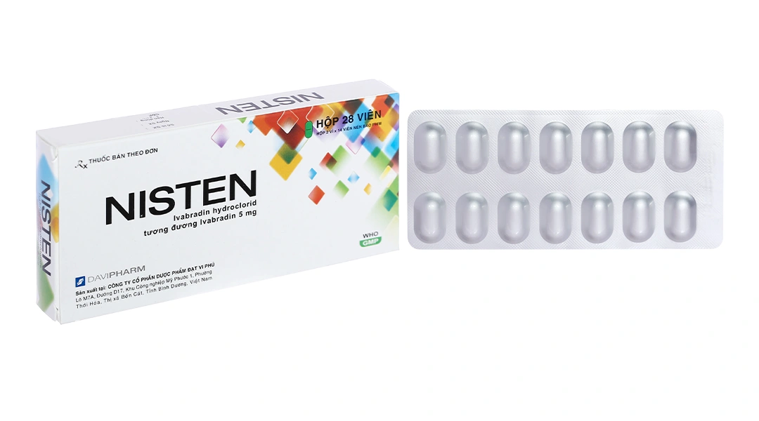 Nisten 5mg trị bệnh mạch vành, đau thắt ngực (2 vỉ x 14 viên) - 