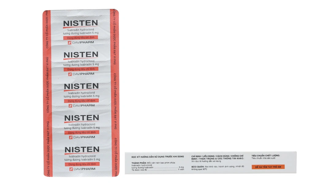 Nisten 5mg trị bệnh mạch vành, đau thắt ngực (2 vỉ x 14 viên) - 2