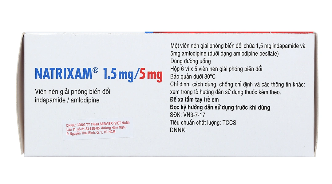 Natrixam 1.5mg/5mg trị tăng huyết áp (6 vỉ x 5 viên) - 3