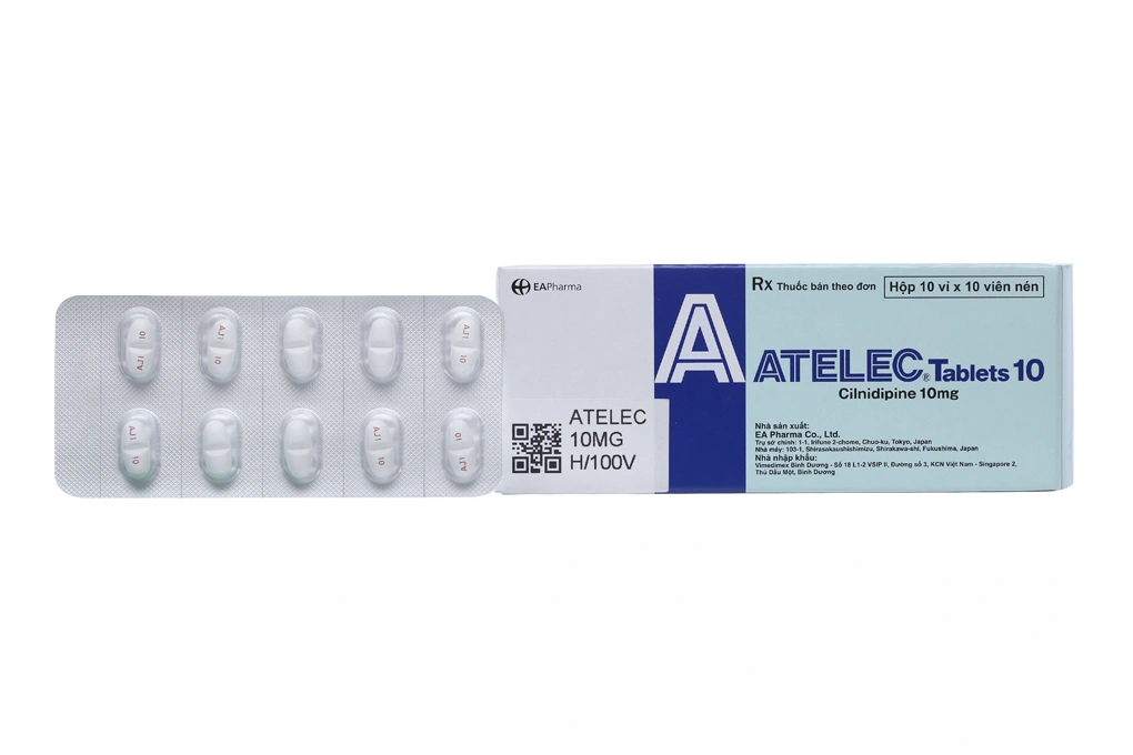 Atelec Tablets 10 trị tăng huyết áp (10 vỉ x 10 viên) - 