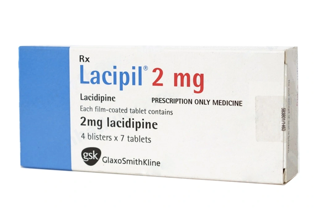 Lacipil 2mg trị tăng huyết áp (4 vỉ x 7 viên) - 