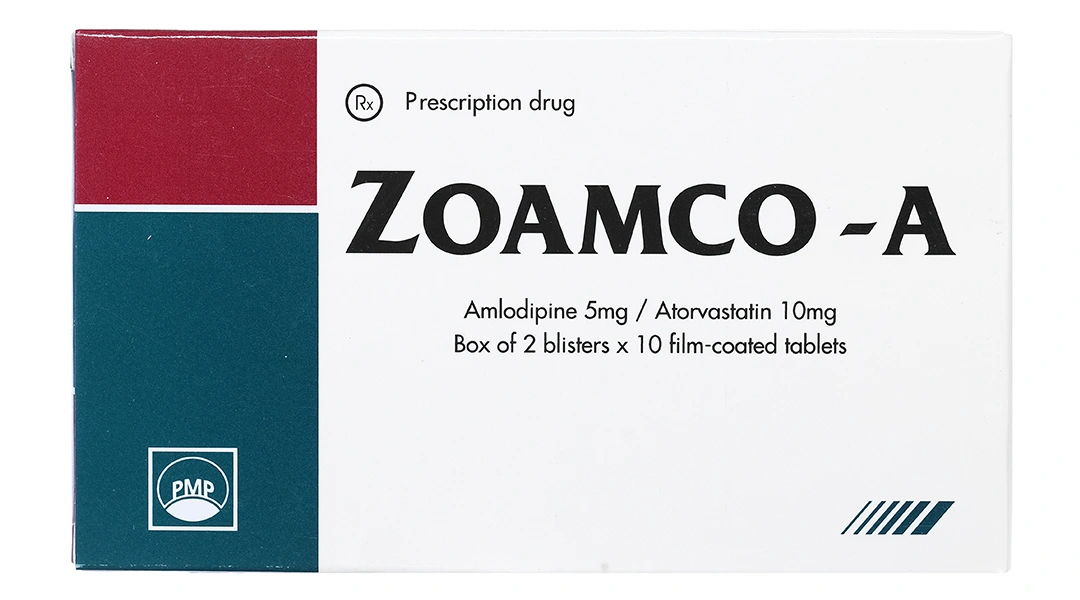 Zoamco-A 5mg/10mg trị tăng huyết áp và phòng đau thắt ngực ổn định (2 vỉ x 10 viên) - 1