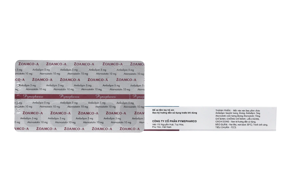 Zoamco-A 5mg/10mg trị tăng huyết áp và phòng đau thắt ngực ổn định (2 vỉ x 10 viên) - 4