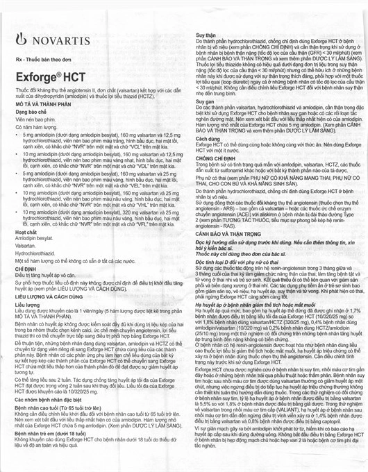 Exforge HCT 10mg/160mg/12.5mg trị tăng huyết áp (4 vỉ x 7 viên) - 4