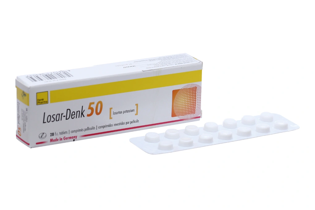 Losar-Denk 50 trị tăng huyết áp, suy tim (2 vỉ x 14 viên) - 