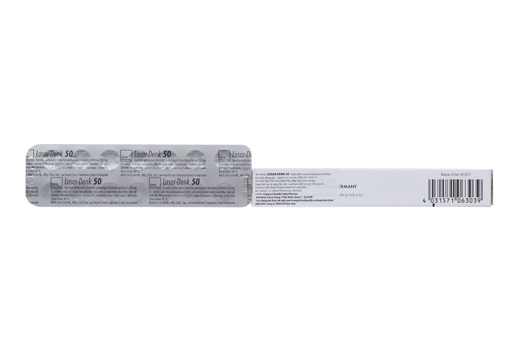 Losar-Denk 50 trị tăng huyết áp, suy tim (2 vỉ x 14 viên) - 2
