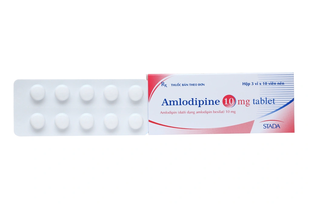 Amlodipine 10mg Tablet Stada trị tăng huyết áp, đau thắt ngực (3 vỉ x 10 viên) - 1