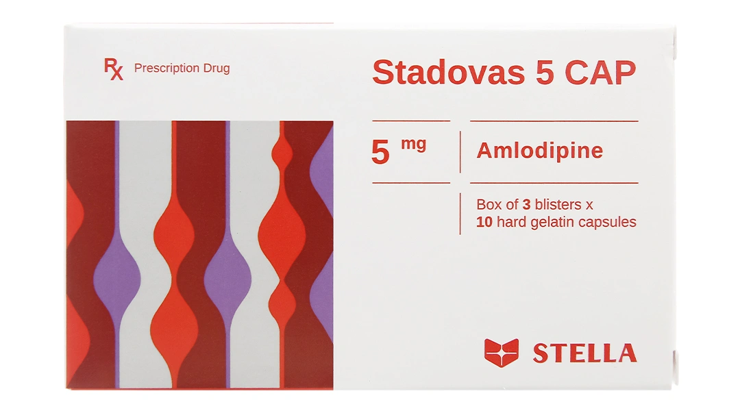 Stadovas 5 Cap trị tăng huyết áp, đau thắt ngực (3 vỉ x 10 viên) - 1