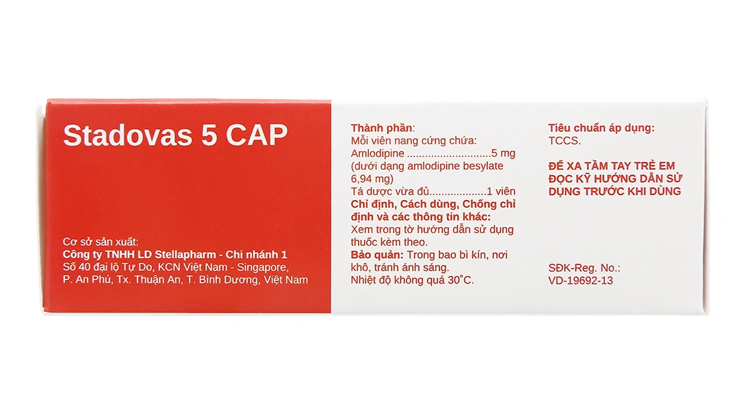 Stadovas 5 Cap trị tăng huyết áp, đau thắt ngực (3 vỉ x 10 viên) - 2