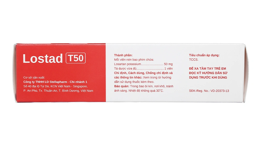Lostad T50 trị tăng huyết áp, suy tim, nhồi máu cơ tim (3 vỉ x 10 viên) - 3