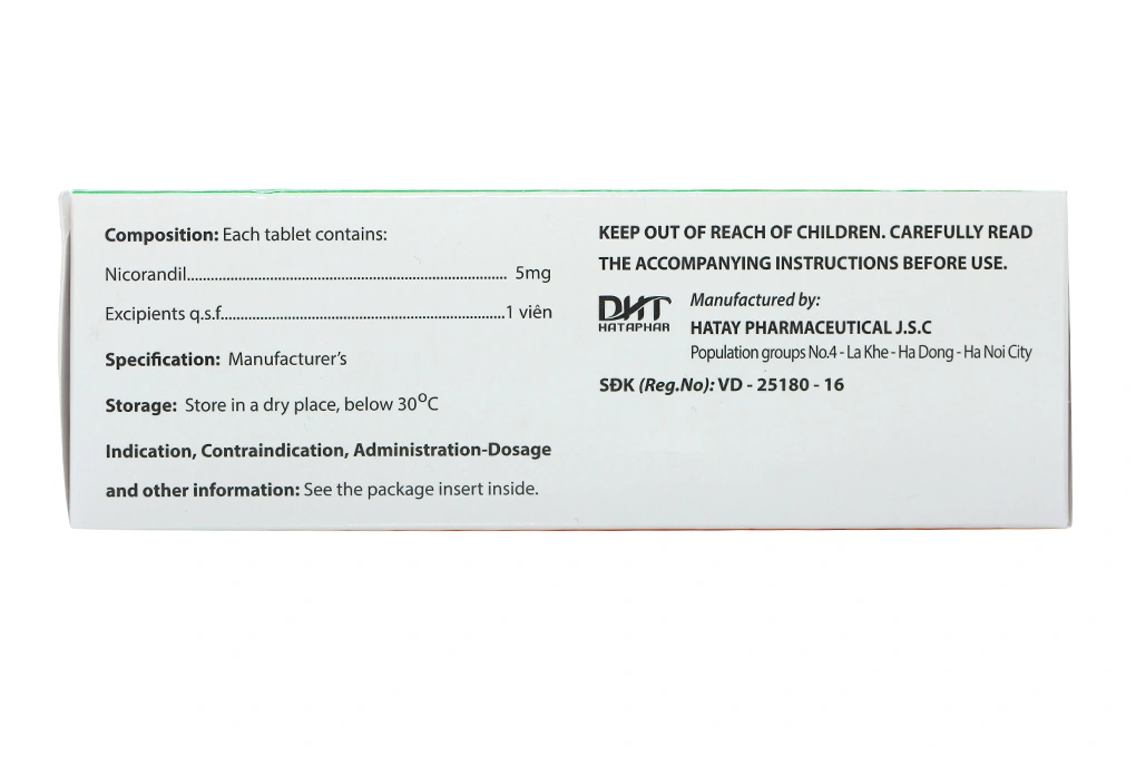 Pecrandil 5mg Hà Tây trị đau thắt ngực (6 vỉ x 10 viên) - 3