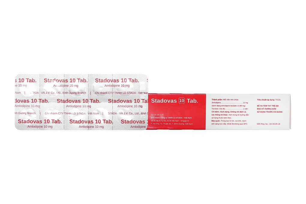 Stadovas 10 Tab trị tăng huyết áp, đau thắt ngực (3 vỉ x 10 viên) - 2