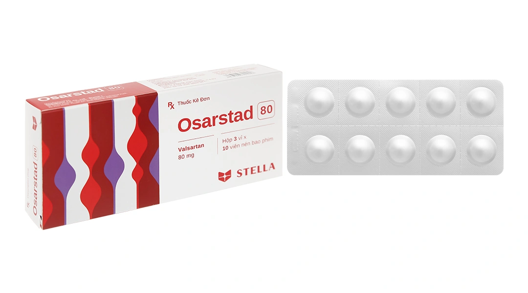 Osarstad 80 trị tăng huyết áp, suy tim (3 vỉ x 10 viên) - 