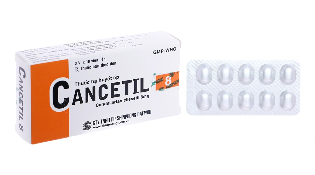 Cancetil 8mg điều trị tăng huyết áp, suy tim (3 vỉ x 10 viên) - 3
