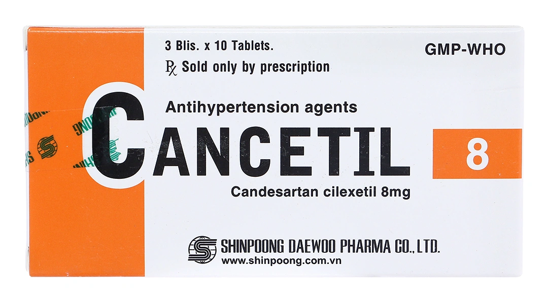 Cancetil 8mg điều trị tăng huyết áp, suy tim (3 vỉ x 10 viên) - 4
