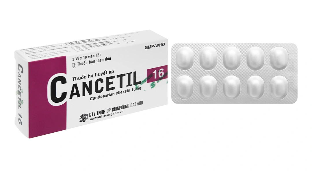 Cancetil 16mg trị tăng huyết áp, suy tim (3 vỉ x 10 viên) - 3