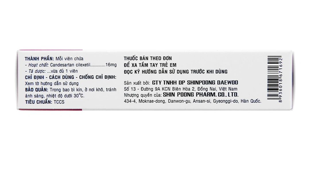 Cancetil 16mg trị tăng huyết áp, suy tim (3 vỉ x 10 viên) - 6