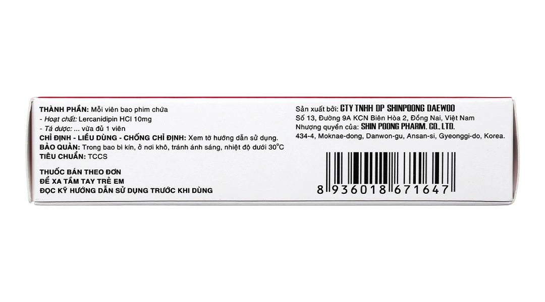 SP Lerdipin 10mg trị tăng huyết áp (3 vỉ x 10 viên) - 2
