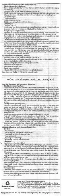 Agifuros 40mg trị tăng huyết áp, tăng canxi huyết, trị phù (10 vỉ x 25 viên) - 6