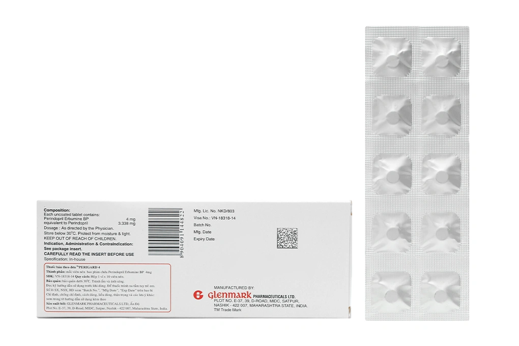Perigard-4 trị tăng huyết áp (1 vỉ x 10 viên) - 1