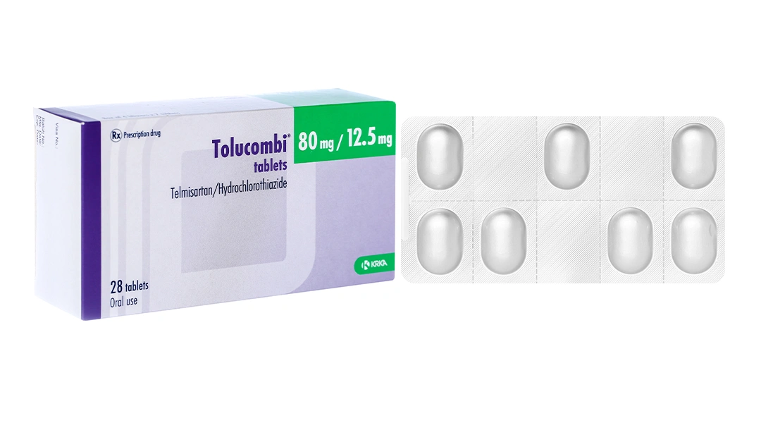 Tolucombi Tablets 80mg/12.5mg trị tăng huyết áp vô căn (4 vỉ x 7 viên) - 