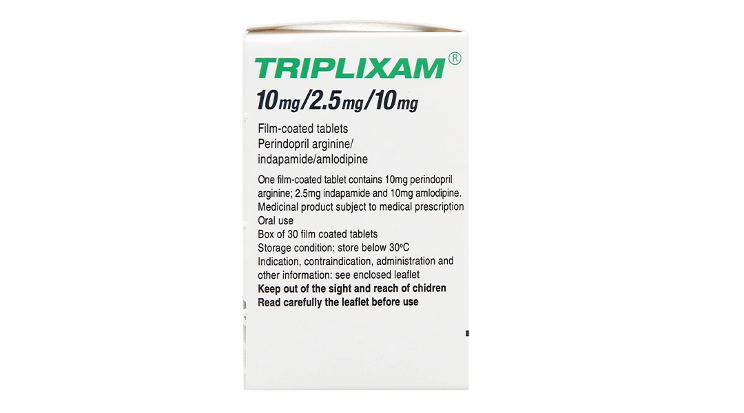 Triplixam 10mg/2.5mg/10mg trị tăng huyết áp lọ 30 viên - 2