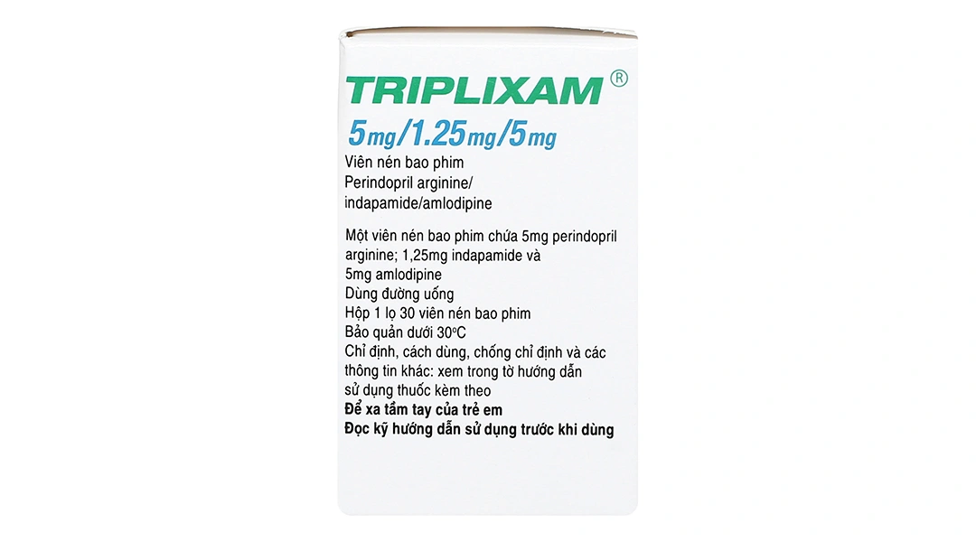 Triplixam 5mg/1.25mg/5mg trị tăng huyết áp lọ 30 viên - 5