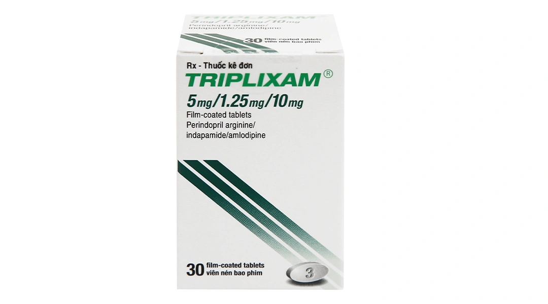 Triplixam 5mg/1.25mg/10mg trị tăng huyết áp lọ 30 viên - 2