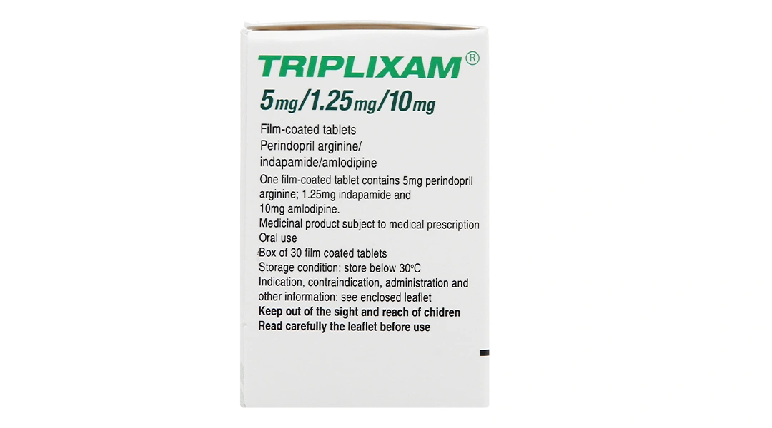 Triplixam 5mg/1.25mg/10mg trị tăng huyết áp lọ 30 viên - 3