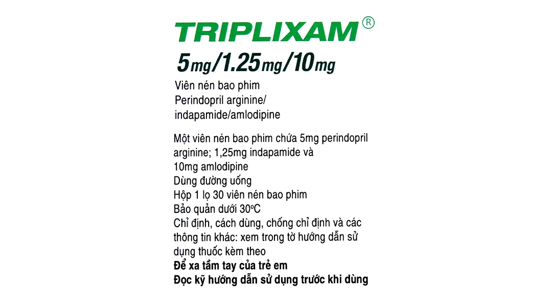 Triplixam 5mg/1.25mg/10mg trị tăng huyết áp lọ 30 viên - 5